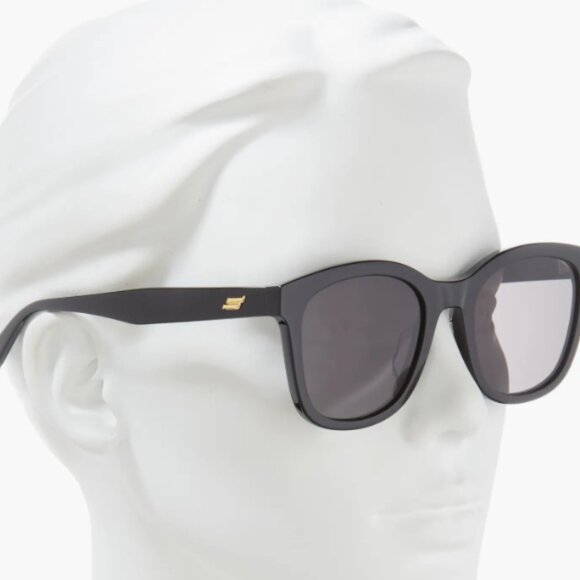 Bottega Veneta 54mm Round Oval Sunglasses black